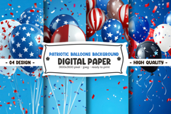 Patriotic Balloons Background Digital Paper Product Image 1