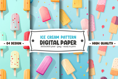 Ice Cream Pattern Digital Paper Product Image 1