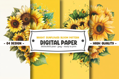 Bright sunflower bloom pattern digital paper Product Image 1