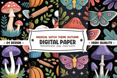Magical Witch Theme Autumn Digital Paper Product Image 1