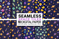 Cute Space Planet Seamless Digital Paper Pack Product Image 1