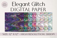 Elegant Glitch Digital Paper - 8 Retro Vintage Pages Product Image 1