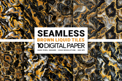 Brown Liquid Gold Agate Marble Papers Pack Product Image 1