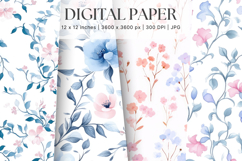 Flower Pattern Background Wallpaper Digital Paper_26 Product Image 1