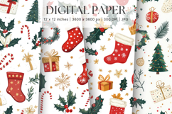 Christmas Ornament Pattern Background Digital Paper_17 Product Image 1
