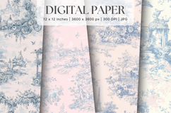 Chinoiserie Floral Pattern Background Vintage Digital Paper Product Image 1