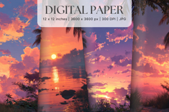 Palm Tree Background Sunset Sea Beach Landscape Coconut Tree Product Image 1