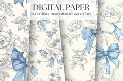 Flower Pattern Background Wallpaper Digital Paper_13 Product Image 1