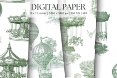 Chinoiserie Floral Pattern Background Vintage Digital Paper Product Image 1