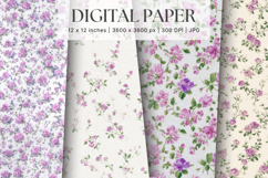 Flower Pattern Background Wallpaper Digital Paper_78 Product Image 1