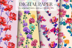Flower Pattern Background Wallpaper Digital Paper_69 Product Image 1