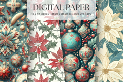 Christmas Ornament Pattern Background Digital Paper_31 Product Image 1
