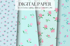 Flower Pattern Background Wallpaper Digital Paper_47 Product Image 1