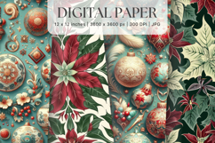 Christmas Ornament Pattern Background Digital Paper_24 Product Image 1