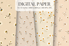 Flower Pattern Background Wallpaper Digital Paper_2 Product Image 1