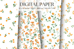 Flower Pattern Background Wallpaper Digital Paper_72 Product Image 1