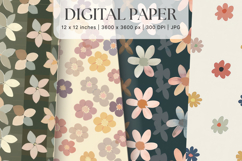 Flower Pattern Background Wallpaper Digital Paper_30 Product Image 1