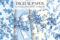 Flower Pattern Background Wallpaper Digital Paper_28 Product Image 1