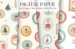 Christmas Ornament Pattern Background Digital Paper_27 Product Image 1
