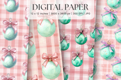 Christmas Ornament Pattern Background Digital Paper_7 Product Image 1
