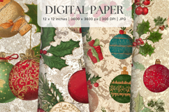 Christmas Ornament Pattern Background Digital Paper_11 Product Image 1