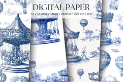 Chinoiserie Floral Pattern Background Vintage Digital Paper Product Image 1