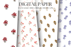 Flower Pattern Background Wallpaper Digital Paper_80 Product Image 1