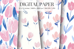 Flower Pattern Background Wallpaper Digital Paper_26 Product Image 1