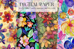 Flower Pattern Background Wallpaper Digital Paper_22 Product Image 1