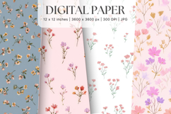 Flower Pattern Background Wallpaper Digital Paper_32 Product Image 1