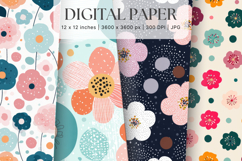 Flower Pattern Background Wallpaper Digital Paper_17 Product Image 1