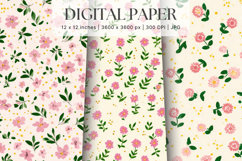 Flower Pattern Background Wallpaper Digital Paper_49 Product Image 1
