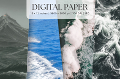 Ocean Waves Background Sea Water Deep Blue Ocean Surfing_6 Product Image 1