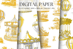 Chinoiserie Floral Pattern Background Vintage Digital Paper Product Image 1