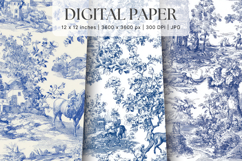 Chinoiserie Floral Pattern Background Vintage Digital Paper Product Image 1