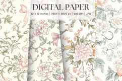 Flower Pattern Background Wallpaper Digital Paper_18 Product Image 1