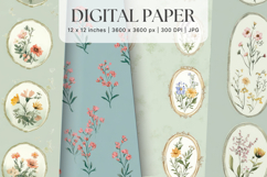 Flower Pattern Background Wallpaper Digital Paper_34 Product Image 1