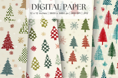 Christmas Ornament Pattern Background Digital Paper_30 Product Image 1