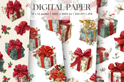 Christmas Ornament Pattern Background Digital Paper_4 Product Image 1