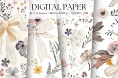 Flower Pattern Background Wallpaper Digital Paper_5 Product Image 1