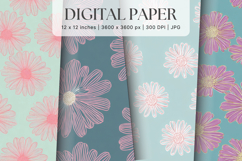 Flower Pattern Background Wallpaper Digital Paper_67 Product Image 1