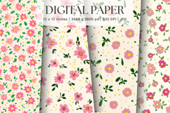 Flower Pattern Background Wallpaper Digital Paper_45 Product Image 1