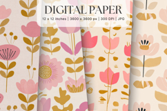 Flower Pattern Background Wallpaper Digital Paper_4 Product Image 1