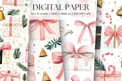 Christmas Ornament Pattern Background Digital Paper_12 Product Image 1