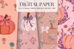Pumpkin Pattern Background Fall Autumn Wallpaper_1 Product Image 1