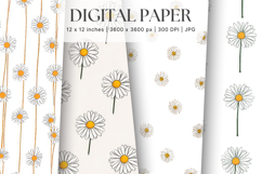 Flower Pattern Background Wallpaper Digital Paper_6 Product Image 1