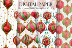 Christmas Ornament Pattern Background Digital Paper_2 Product Image 1