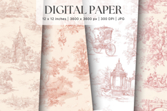 Chinoiserie Floral Pattern Background Vintage Digital Paper Product Image 1