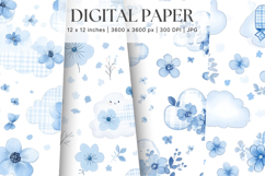Flower Pattern Background Wallpaper Digital Paper_27 Product Image 1