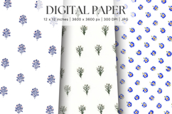 Flower Pattern Background Wallpaper Digital Paper_75 Product Image 1